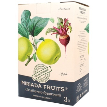 Сок Miriada Fruits яблочно-свекольный 3л - купить, цены на МегаМаркет - фото 1