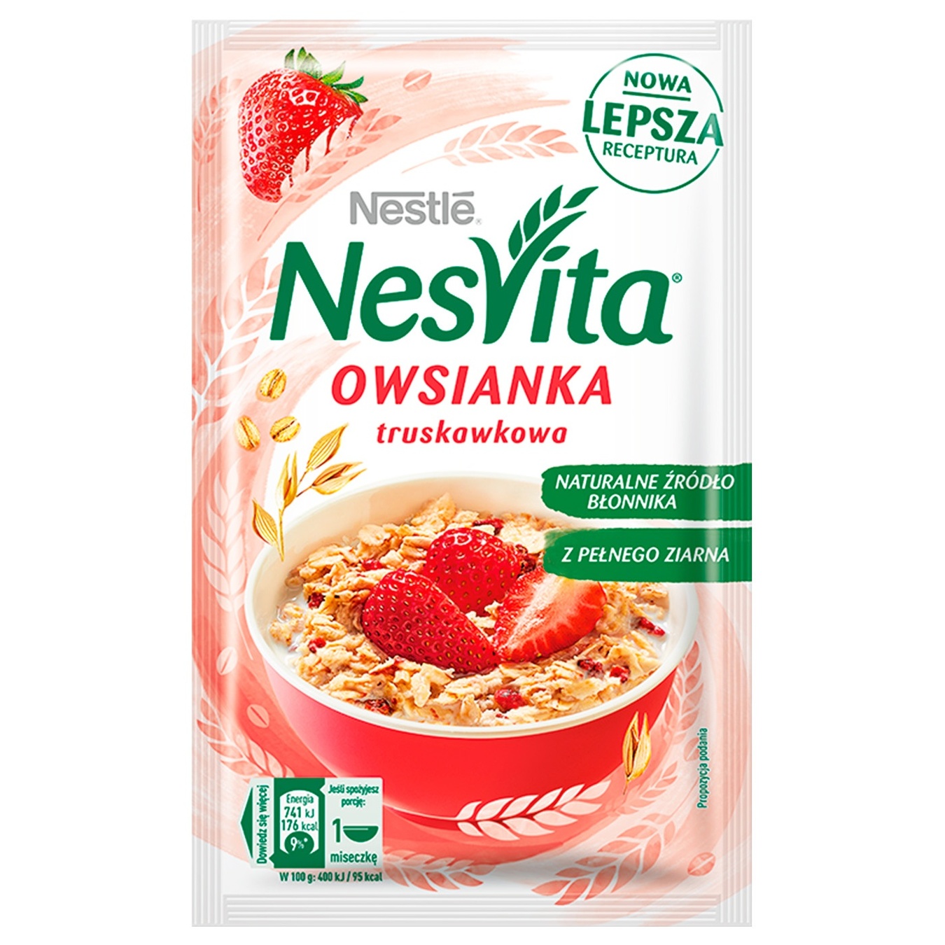 

Каша овсяная NESTLÉ® NESVITA® сладкая с молоком и кусочками клубники 45г