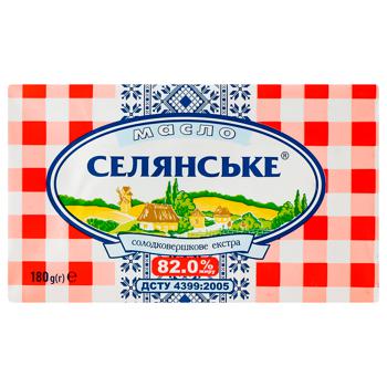 Масло Селянське Екстра солодковершкове 82% 180г - купити, ціни на Ашан - фото 4