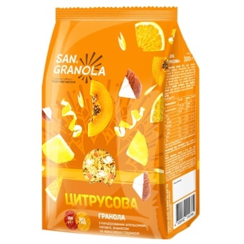 Гранола San Granola цитрусовая 300г - купить, цены на ULTRAMARKET - фото 1