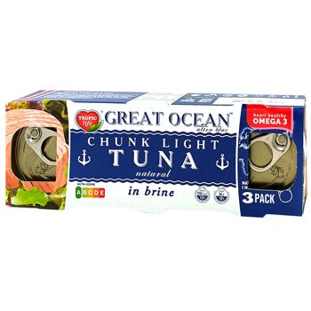 Тунец Tropic Life целый в собственном соку 3шт*80г - купить, цены на Чудо Маркет - фото 1