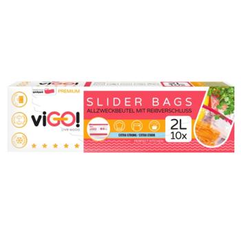 Пакети-слайдери харчові viGO! 2л 10шт - купити, ціни на NOVUS - фото 2
