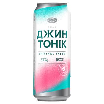 Напій слабоалкогольний Оболонь Джин Тонік сильногазований 8% 0,5л - купити, ціни на ЕКО Маркет - фото 1