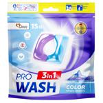 Капсулы для стирки ProWash Color Горная свежесть 15шт