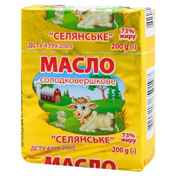 Selyanske Sweet Cream Butter 73% 200g - buy, prices for EKO Market - photo 1