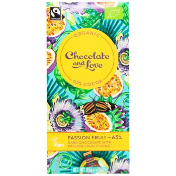 Шоколад чорний Chocolate and Love з маракуєю 65% 85г