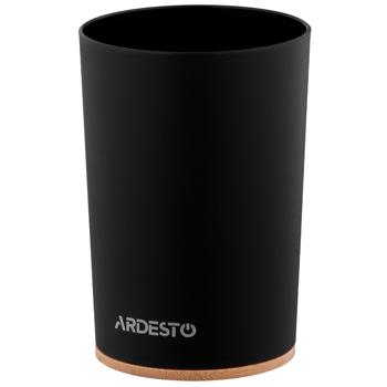 Склянка для зубних щіток Ardesto Minimalism чорний 7,8*11,3см