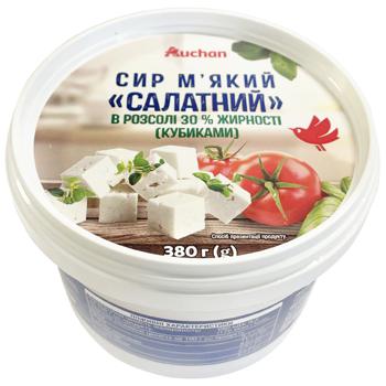 Сыр Ашан Фета мягкий в рассоле нарезанный кубиками 30% 380г - купить, цены на - фото 1