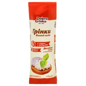 Гренки Добра Грінка Микс с луком и сыром 110г - купить, цены на КОСМОС - фото 1