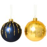 Decoris Gold Lines Christmas Tree Ball 8cm in assortment