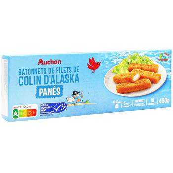 Палички рибні Auchan заморожені 450г - купити, ціни на - фото 3