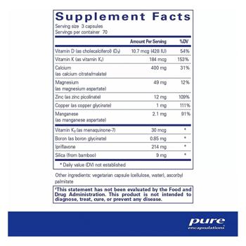 Витамины при остеопорозе, +CAL+ Ipriflavone, Pure Encapsulations, 210 капсул - купить, цены на - фото 3