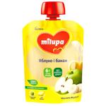Пюре фруктове Milupa Яблуко та Банан для дітей з 6 місяців 80г