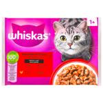 Корм вологий Whiskas з яловичиною та з куркою в соусі для котів 85г х 4шт