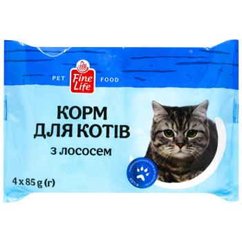 Fine Life Wet Food with Salmon for Adult Cats 85g x 4pcs - buy, prices for METRO - photo 1