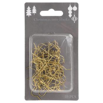 Golden Set of Hooks for Christmas Decorations 50pcs