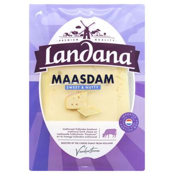Сир Landana Маасдам нарізаний 45% 150г - купити, ціни на ULTRAMARKET - фото 1