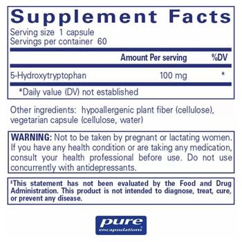 Pure Encapsulations 5-НТР 5-Hydroxytryptophan 100mg 60 capsules - buy, prices for Biotus - photo 2