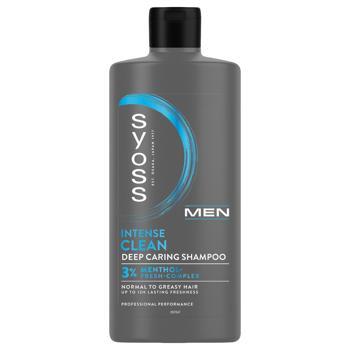 Шампунь Syoss Men Clean&Cool с Ментолом для нормальных и жирных волос 440мл - купить, цены на Идеал - фото 1