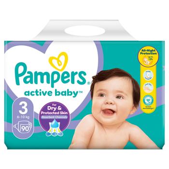 Pampers Active Baby Diapers 3 6-10kg 90pcs - buy, prices for MegaMarket - photo 3