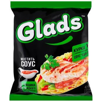 Локшина Glads Курка та соус сальса 75г - купити, ціни на NOVUS - фото 1