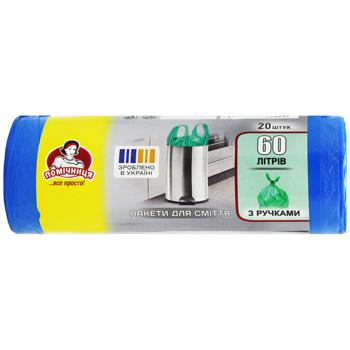 Pomichnytsya Trash Bag with Handles 60l 20pcs - buy, prices for Auchan - photo 1
