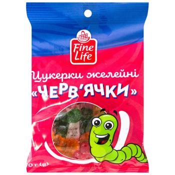 Fine Life Worms Jelly Candies 70g - buy, prices for METRO - photo 1