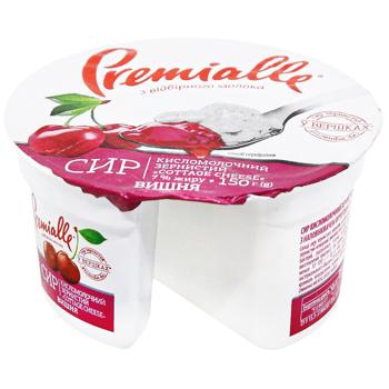 Premialle Granular Cherry Cottage Cheese 7% 150g - buy, prices for MegaMarket - photo 1