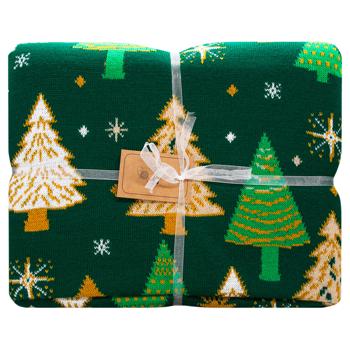 Provence Green Christmas Tree Knitted Plaid 130*170cm