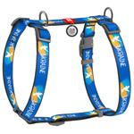 Waudog Nylon H-Shaped Harness for Dogs with QR Passport 30-40cm/15mm with Flag Design