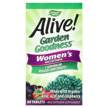 Мультивитамины и минералы для женщин Nature's Way Alive! Garden Goodness 60 таблеток - купить, цены на Biotus - фото 2