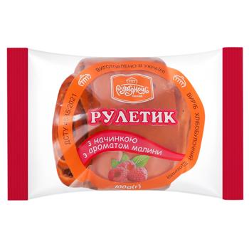 Рулетик Рум'янець з повидлом з ароматом малини 100г - купити, ціни на КОСМОС - фото 1
