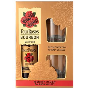 Виски Four Roses Бурбон + 2 бокала 40% 0,7л - купить, цены на Эпицентр FOOD - фото 2