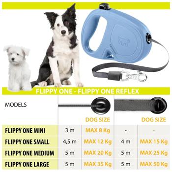 Повідець-рулетка для собак Ferplast Flippy One Reflex S - чорно-ліловий - купити, ціни на MasterZoo - фото 8