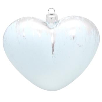 Silver-Blue Potal Volume Heart Decoration 100mm - buy, prices for ULTRAMARKET - photo 1