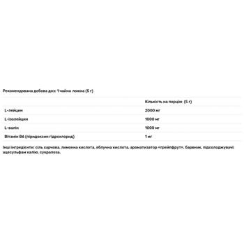 Амінокислоти BCAA, BCAA, Biotus, смак грейпфрута, 300 г - купить, цены на Biotus - фото 3
