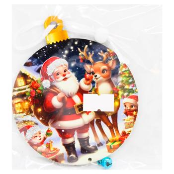 Decorative Double-Sided Ball Pendant with Glitter Inserts and Santa Bell 10*0.4*10.5cm - buy, prices for Za Raz - photo 6