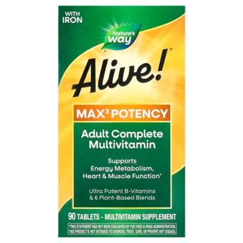Мультивитамины Nature's Way Alive! Max3 Potency 90 таблеток - купить, цены на Biotus - фото 3