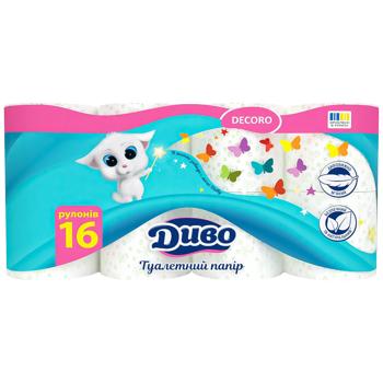 Туалетная бумага Диво Decoro 2-слойная 16шт