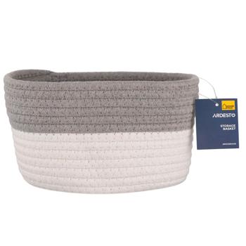 Ardesto Vigor White-Gray Cotton Twine Storage Basket 3.5l