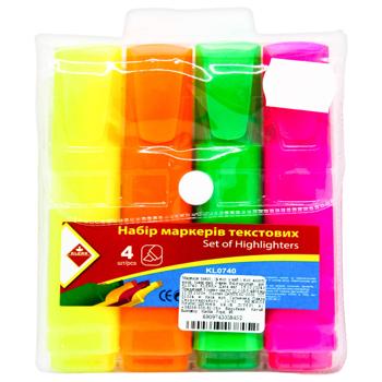 Маркери текстові Klerk асорті 4 кольори KL0740 - купити, ціни на ULTRAMARKET - фото 1