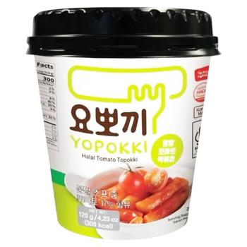 Халяль токпоккі Yopokki зі смаком томату у стакані 120г - купить, цены на Grono - фото 1