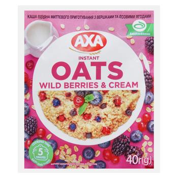 Аха Instant Oatmeal Porridge with Cream and Wild Berry 40g - buy, prices for MegaMarket - photo 1