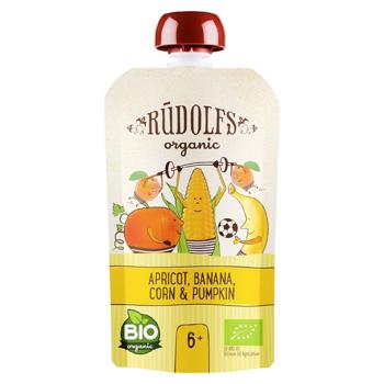 Пюре Rudolfs Смузі абрикос-банан-габуз з солодкою кукурудзою 110г - купити, ціни на Grono - фото 1
