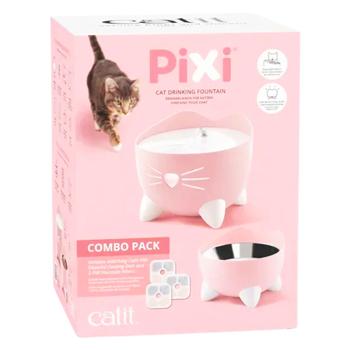 Catit Pixi набір поїлка-фонтан 2 л + миска пластикова для котів 200 мл - рожевий - купити, ціни на MasterZoo - фото 2