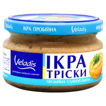 Икра трески Veladis пробойная слабосоленая 180г - купить, цены на Идеал - фото 1