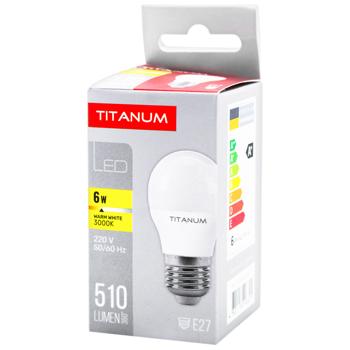 Лампа светодиодная Titanum G45 6W E27 3000K