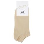 V&T Short Ribbed Women's Socks s.23-25 Beige