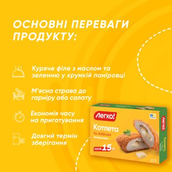 Legko! po-kyyivsky frozen cutlet 290g - buy, prices for MegaMarket - photo 7