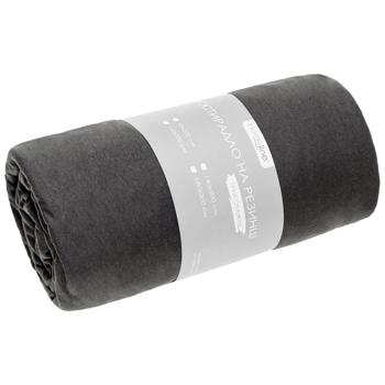 Простынь Home Line трикотажная на резинке графит 90*200см - купить, цены на КОСМОС - фото 1